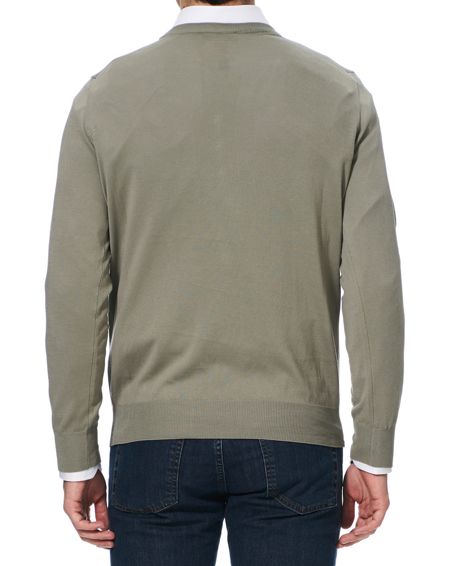 Herren | Pullover | Canali | Cotton Crew Neck Sage