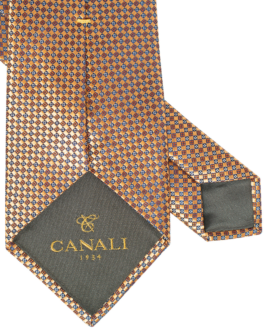 Herren | Canali Silk Micro Texture 8 cm Tie Orange | Canali | Silk Micro Texture 8 cm Tie Orange
