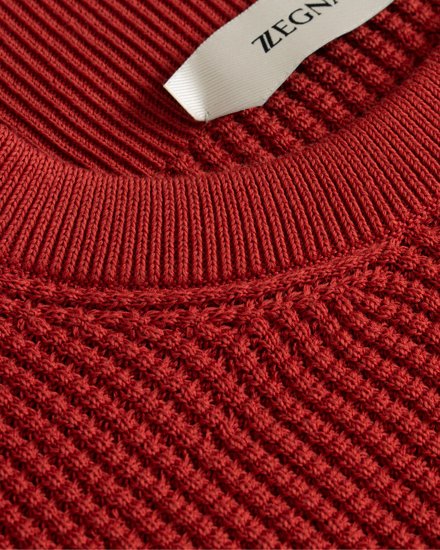 Herren | Pullover | Z Zegna | Waffle Knitted Sweater Dark Orange