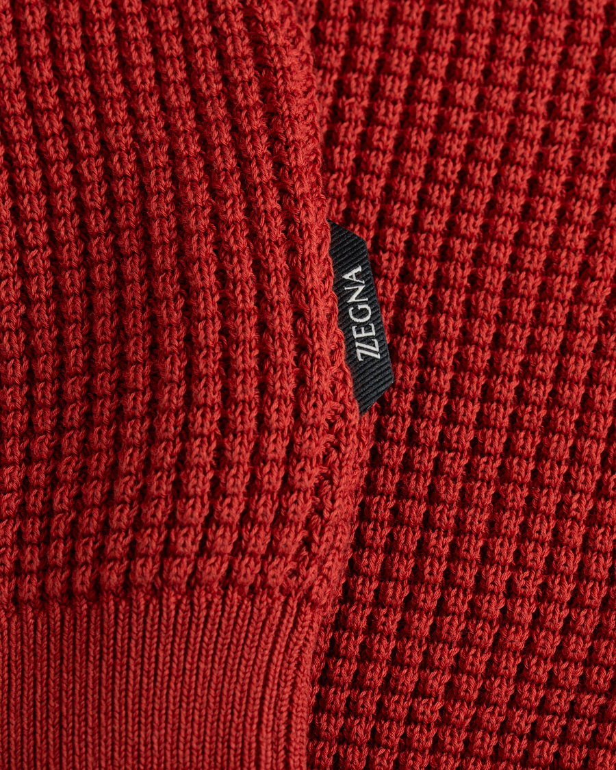 Herren | Pullover | Z Zegna | Waffle Knitted Sweater Dark Orange