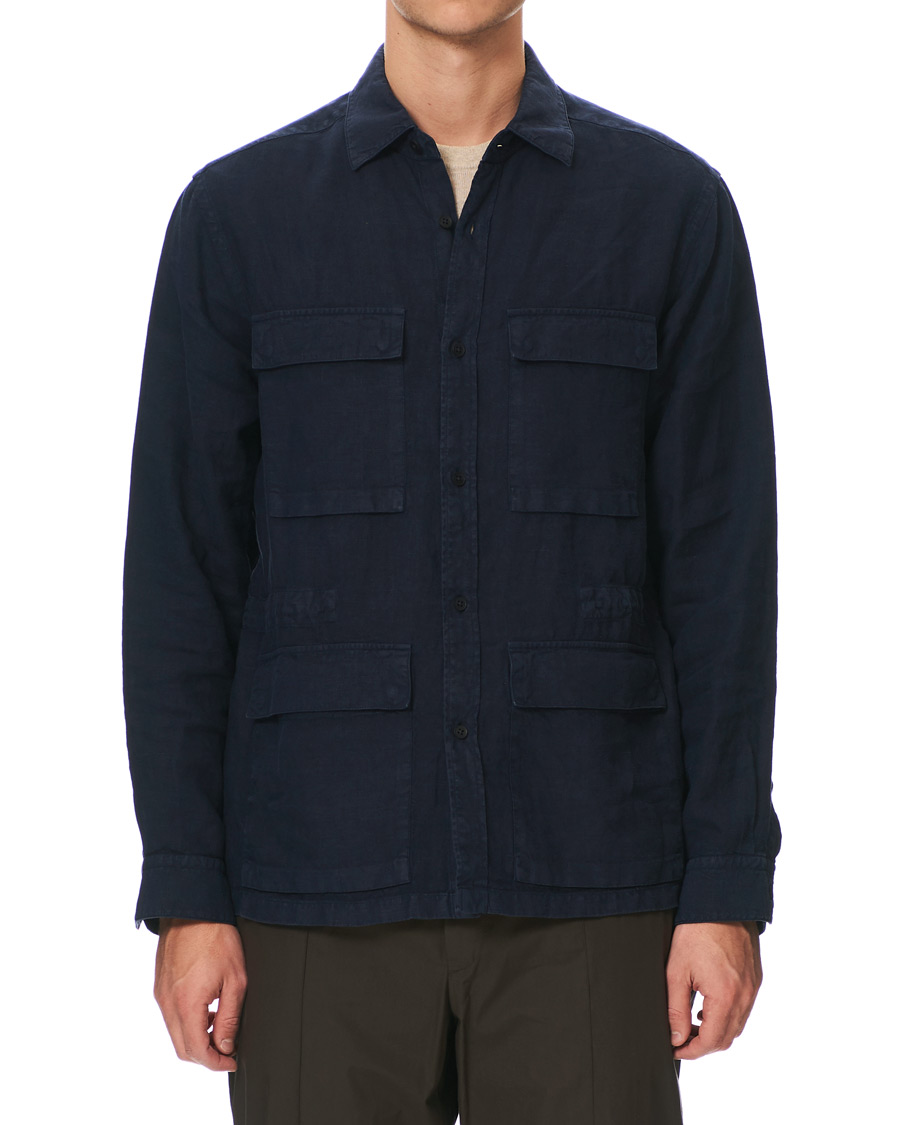 Herren | Jacken | Z Zegna | Sahariana Linen Overshirt Navy