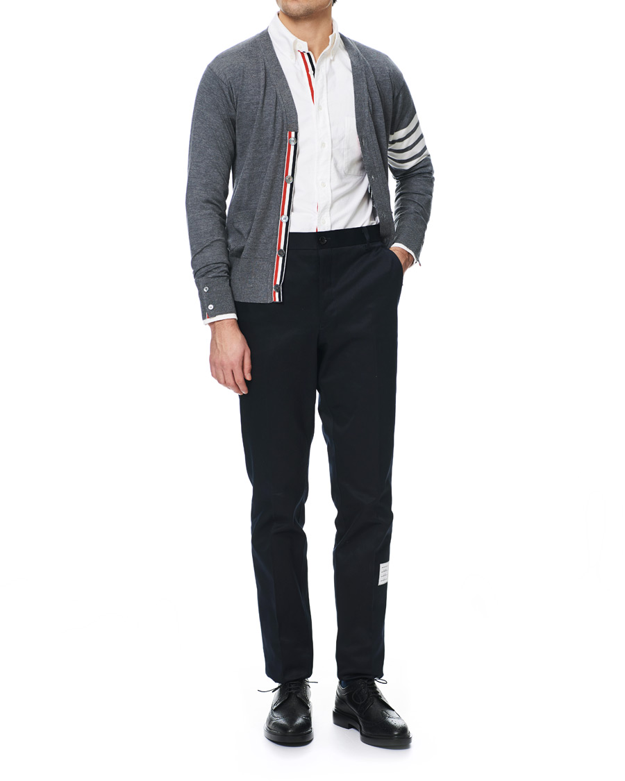 Herren | Pullover | Thom Browne | Merino Wool Cardigan Heather Grey
