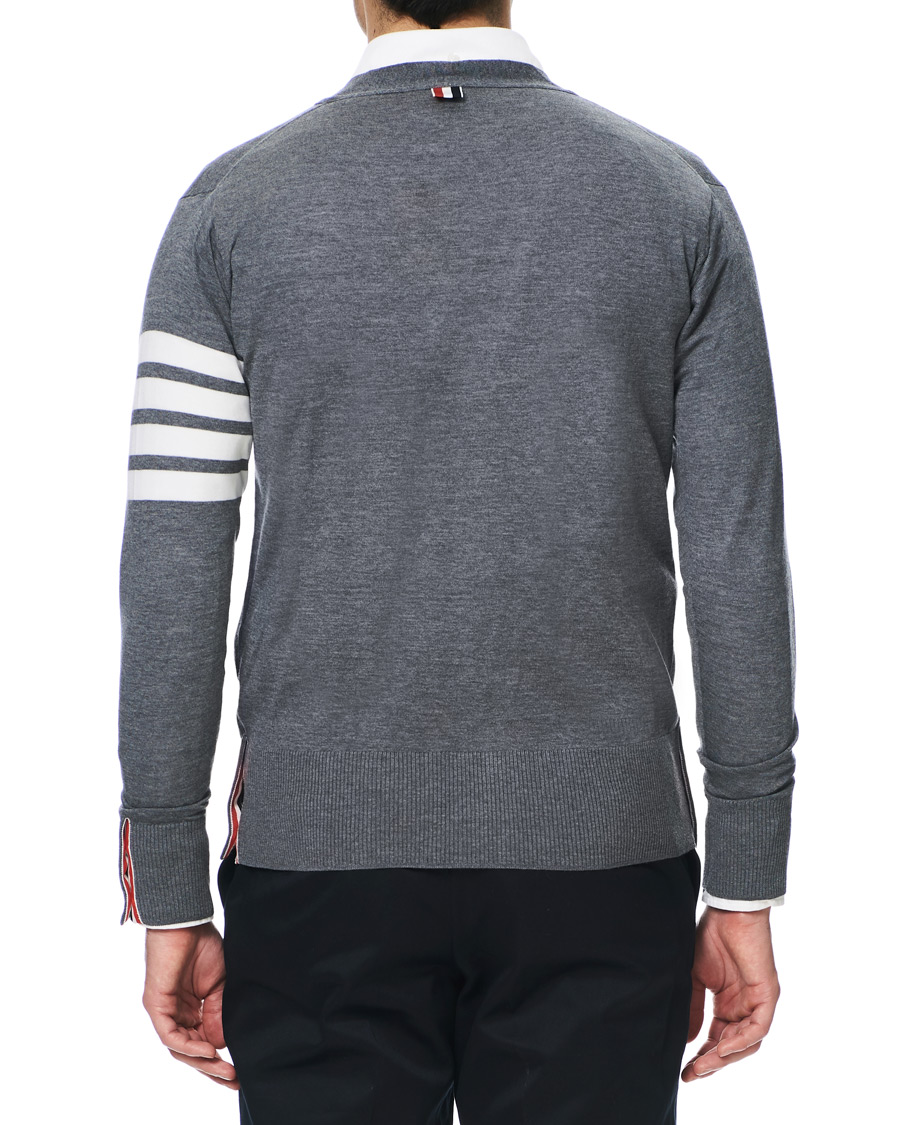 Herren | Pullover | Thom Browne | Merino Wool Cardigan Heather Grey