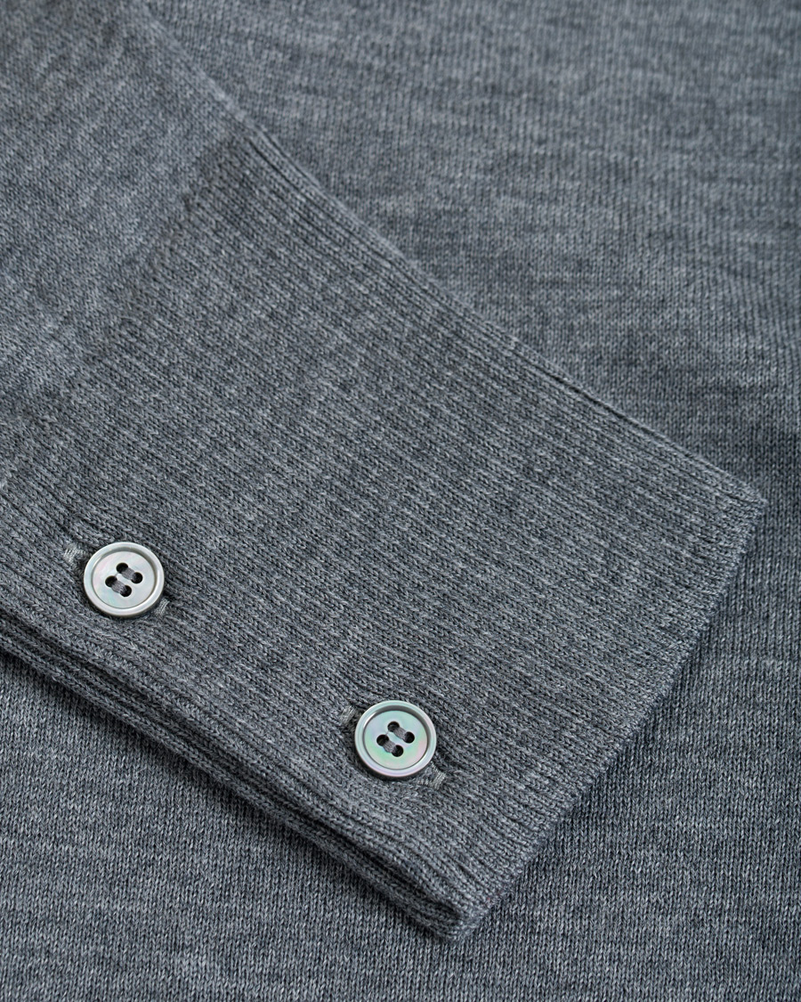 Herren | Pullover | Thom Browne | Merino Wool Cardigan Heather Grey