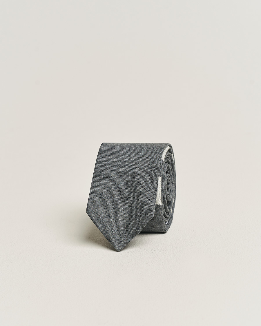 Herren | Thom Browne 4 Bar Classic Tie Medium Grey | Thom Browne | 4 Bar Classic Tie Medium Grey
