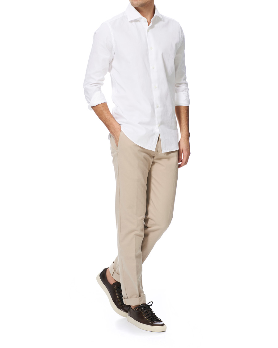 Herren | Hemden | Glanshirt | Soft Giro Inglese Cotton Shirt White