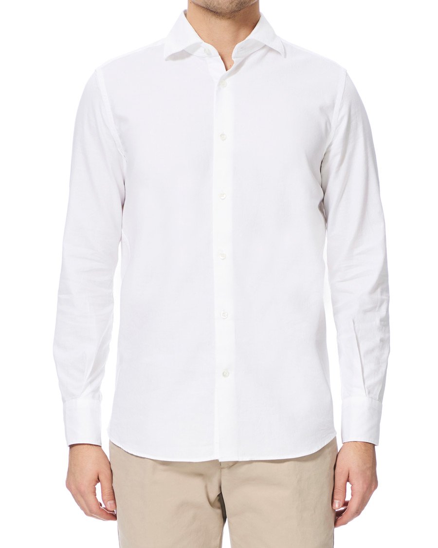 Herren | Hemden | Glanshirt | Soft Giro Inglese Cotton Shirt White