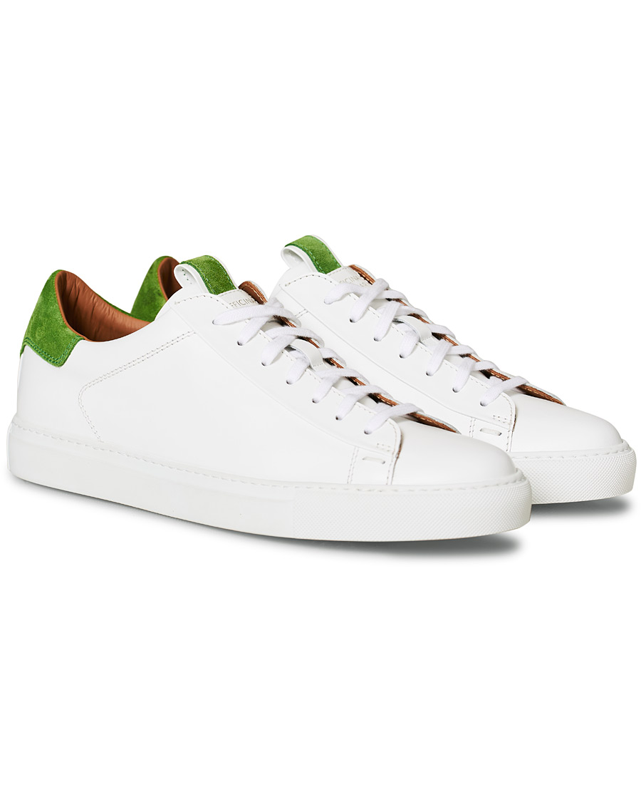 Herren | Slowear Officina Leather Sneaker White/Green | Slowear | Officina Leather Sneaker White/Green