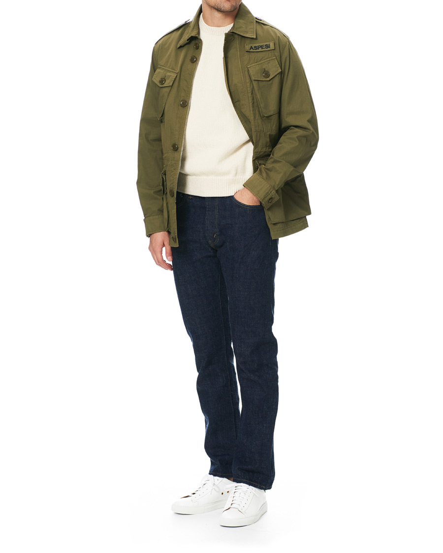 Herren | Slowear Officina Leather Sneaker White/Green | Slowear | Officina Leather Sneaker White/Green