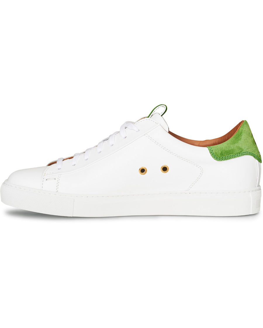 Herren | Slowear Officina Leather Sneaker White/Green | Slowear | Officina Leather Sneaker White/Green