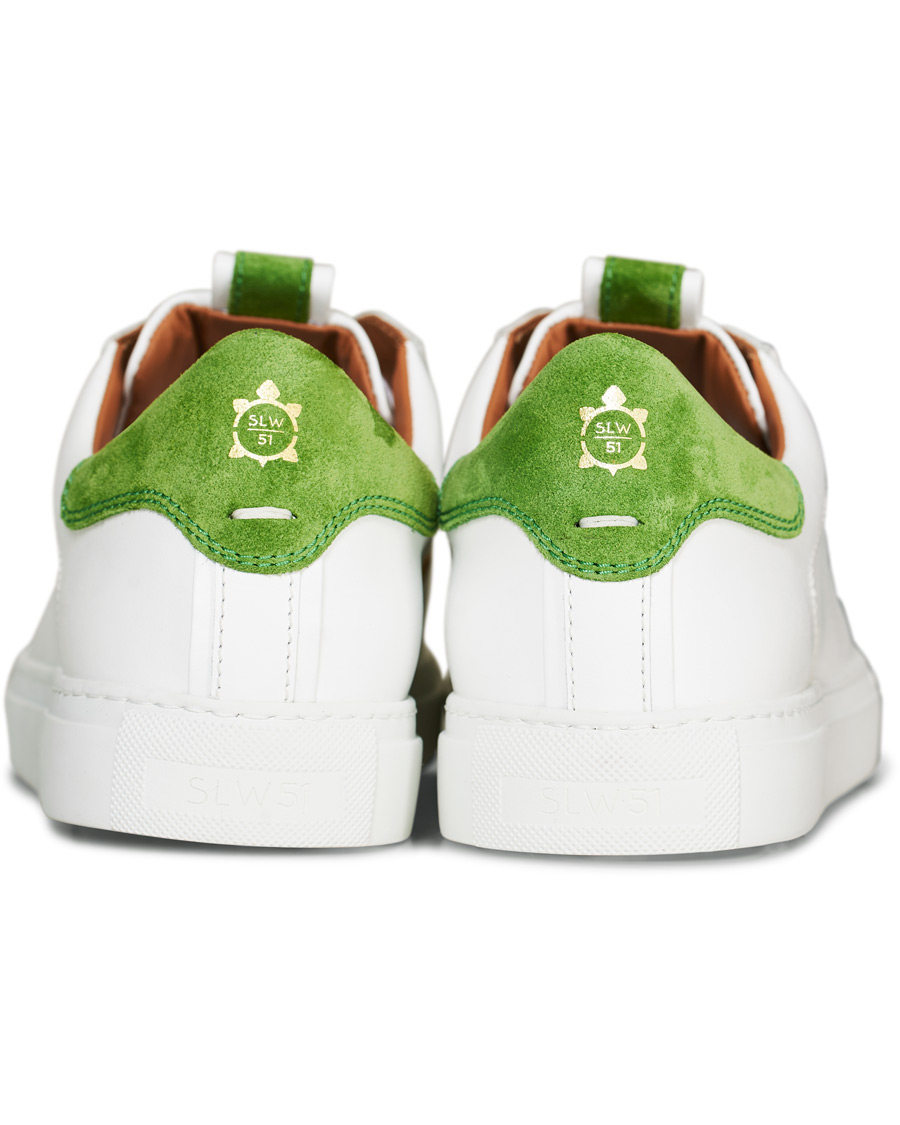 Herren | Slowear Officina Leather Sneaker White/Green | Slowear | Officina Leather Sneaker White/Green