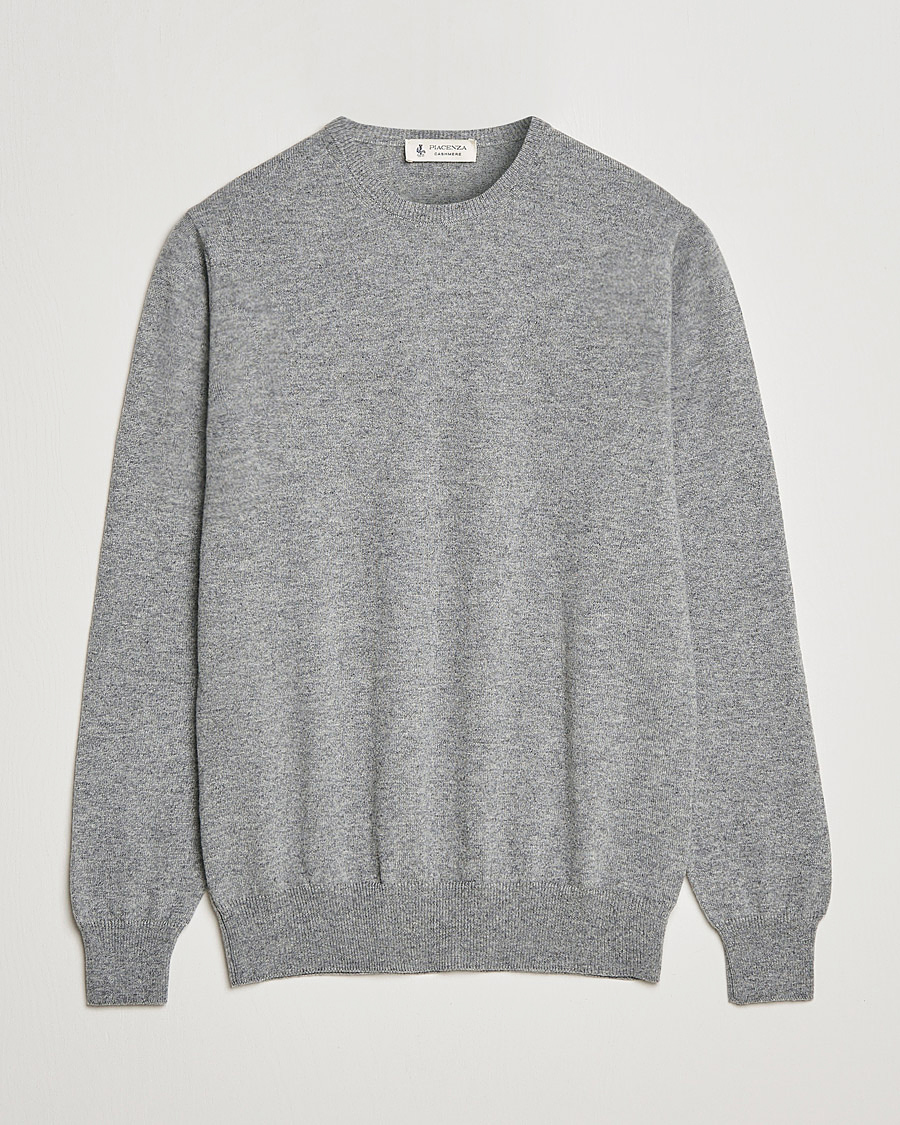 Herren | Pullover | Piacenza Cashmere | Cashmere Crew Neck Sweater Light Grey