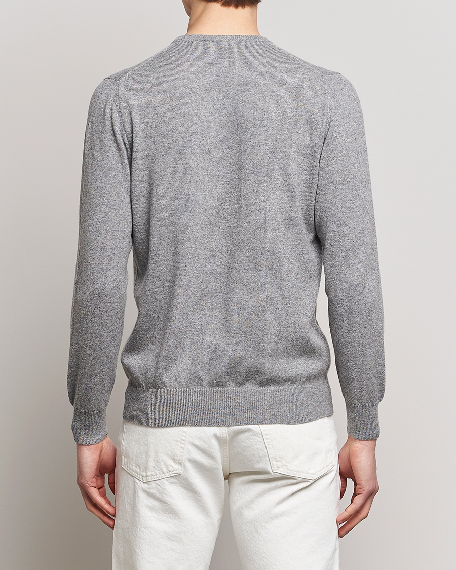 Herren | Pullover | Piacenza Cashmere | Cashmere Crew Neck Sweater Light Grey