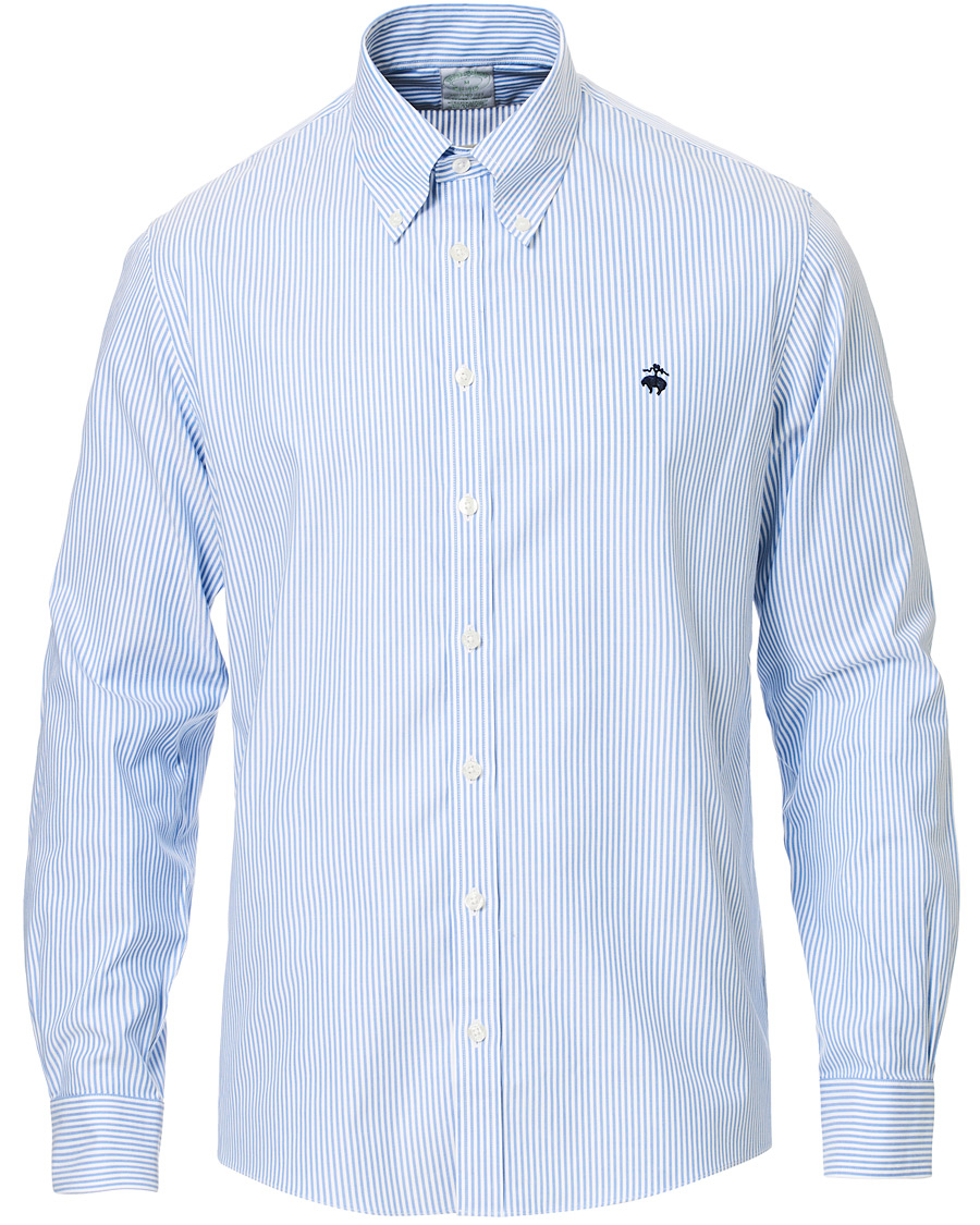 Herren | Hemden | Brooks Brothers | Milano Fit Non Iron Striped Shirt Light Blue