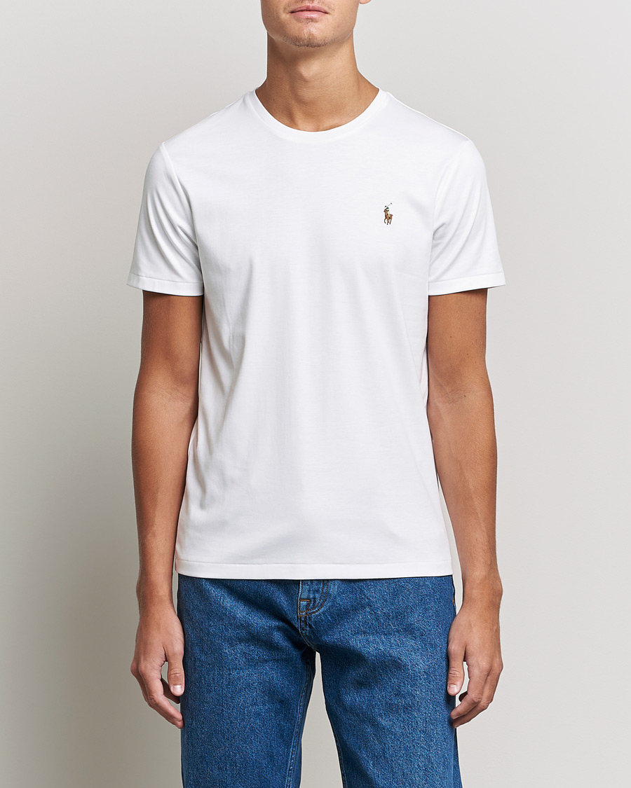 Herren | Weiße T-Shirts | Polo Ralph Lauren | Luxury Pima Cotton Crew Neck T-Shirt White