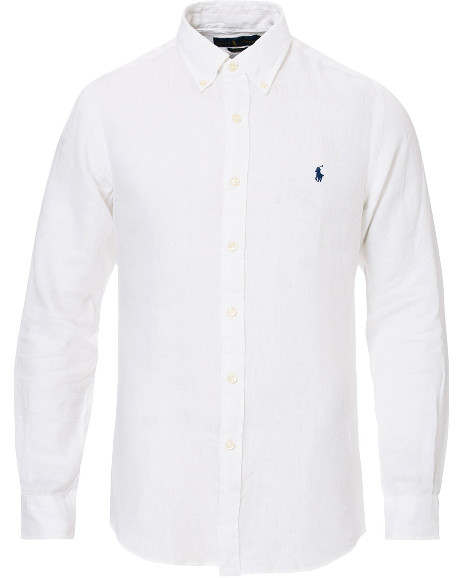 Herren | Hemden | Polo Ralph Lauren | Slim Fit Linen Button Down Shirt White