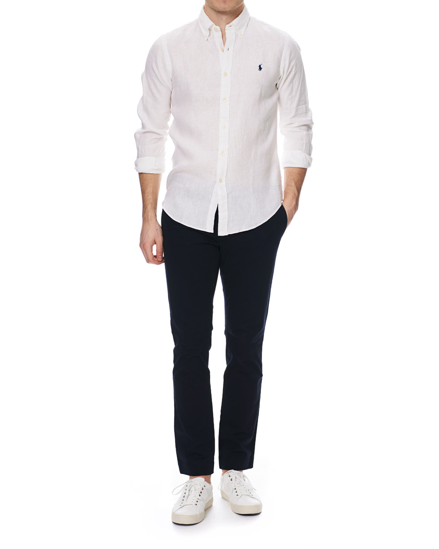 Herren | Hemden | Polo Ralph Lauren | Slim Fit Linen Button Down Shirt White