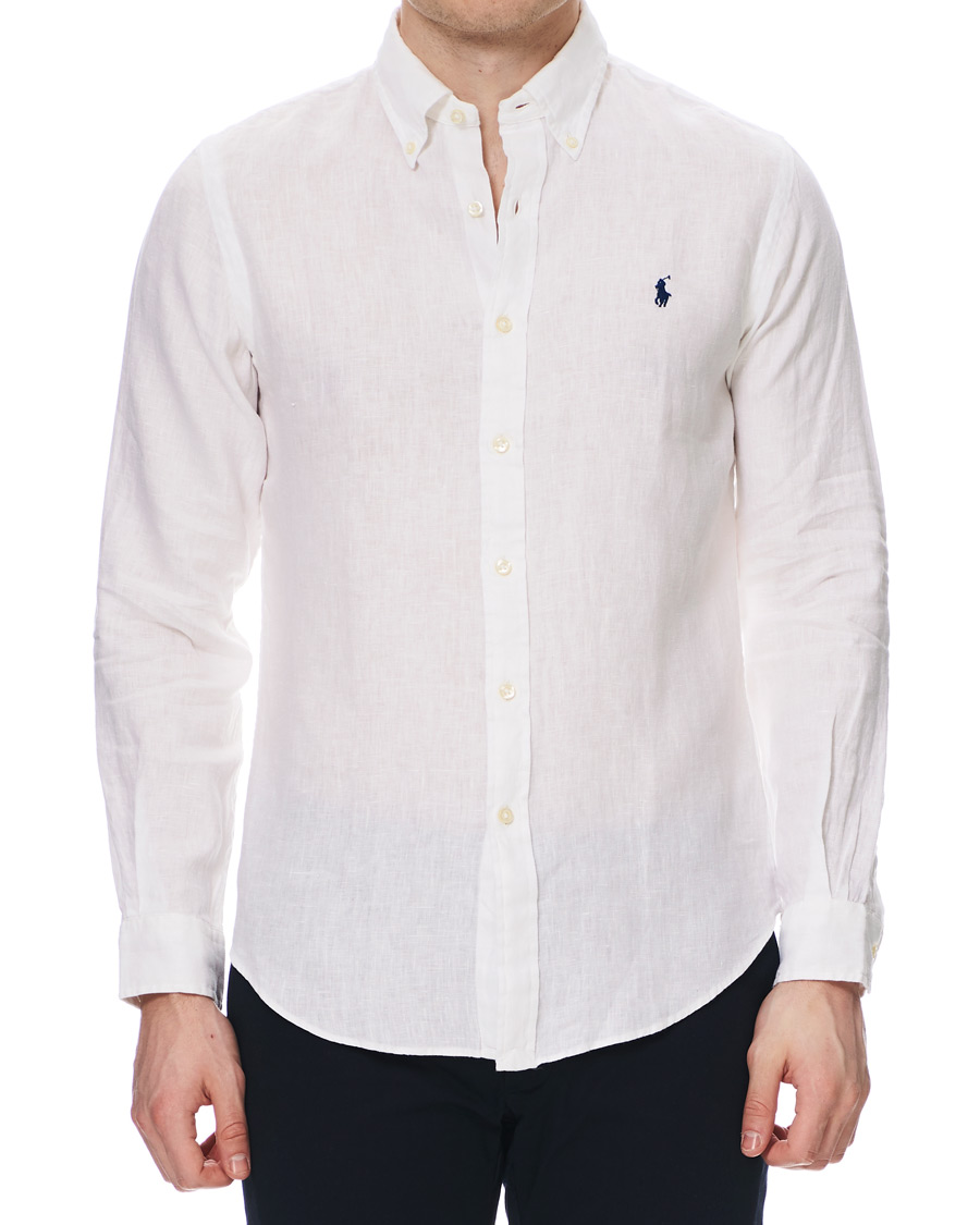 Herren | Hemden | Polo Ralph Lauren | Slim Fit Linen Button Down Shirt White