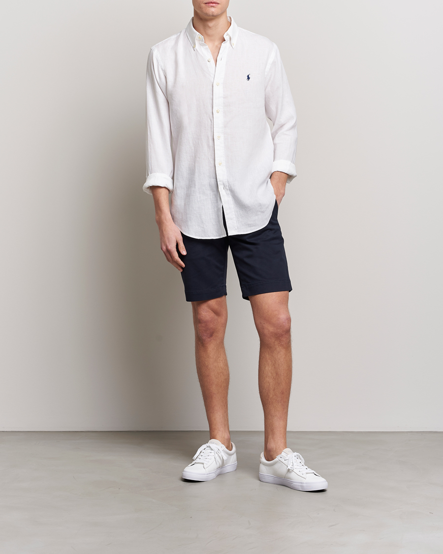 Herren | Hemden | Polo Ralph Lauren | Custom Fit Linen Button Down White