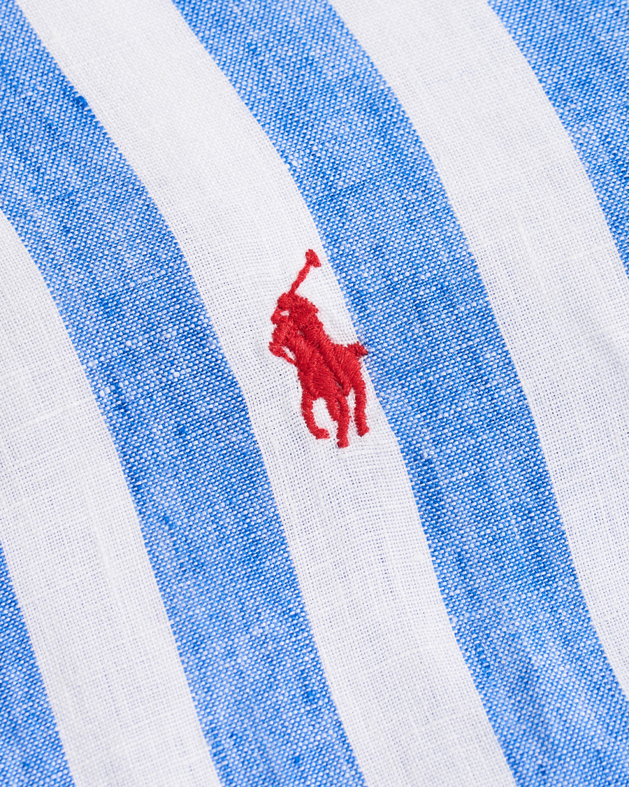 Herren | Hemden | Polo Ralph Lauren | Slim Fit Linen Stripe Shirt White/Blue