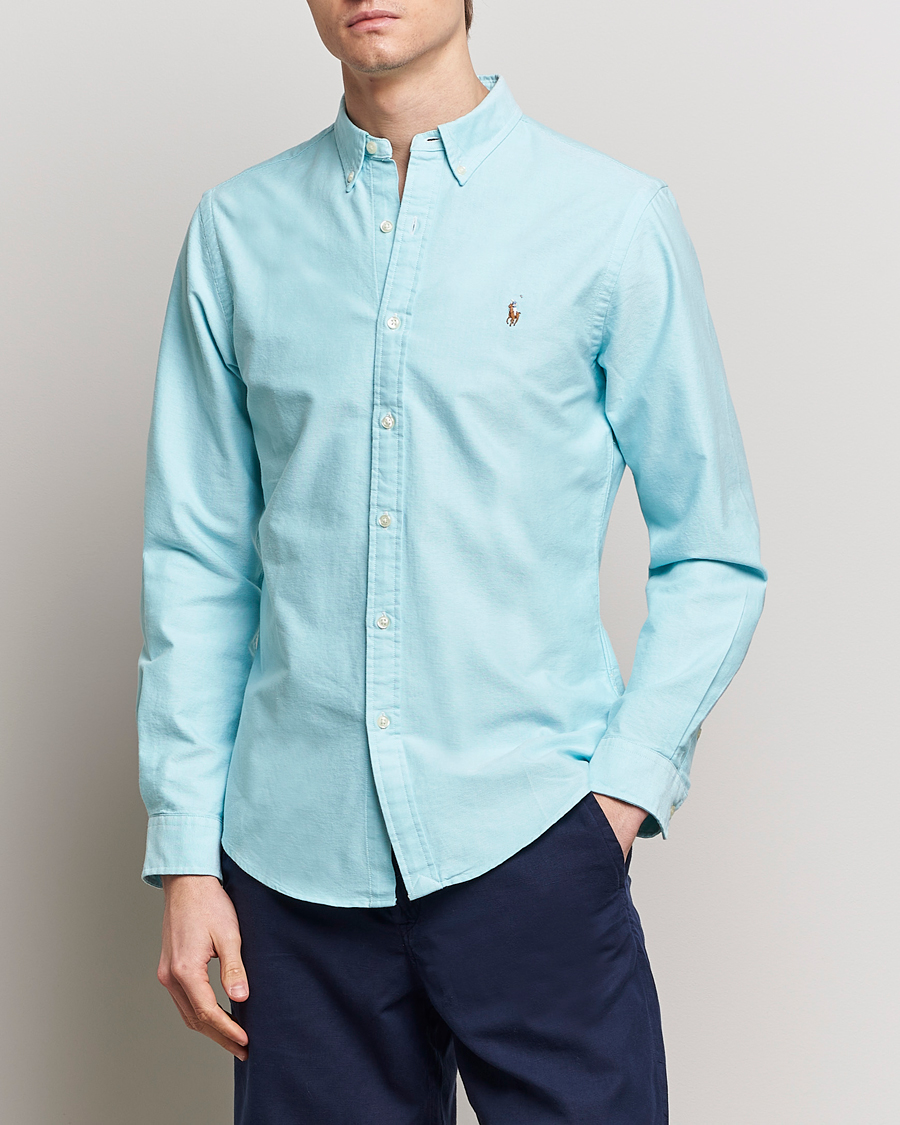 Herren | Smart Casual | Polo Ralph Lauren | Slim Fit Oxford Button Down Shirt Aegean Blue