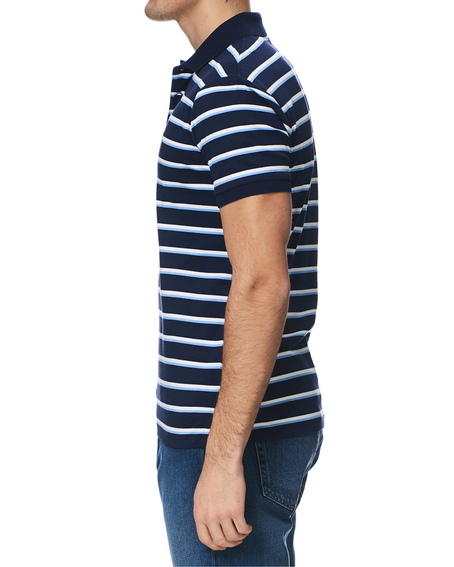 Herren | Poloshirts | Polo Ralph Lauren | Slim Fit Luxury Pima Cotton Stripe Polo Navy