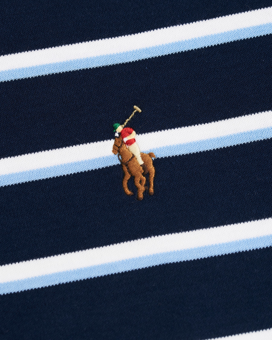 Herren | Poloshirts | Polo Ralph Lauren | Slim Fit Luxury Pima Cotton Stripe Polo Navy