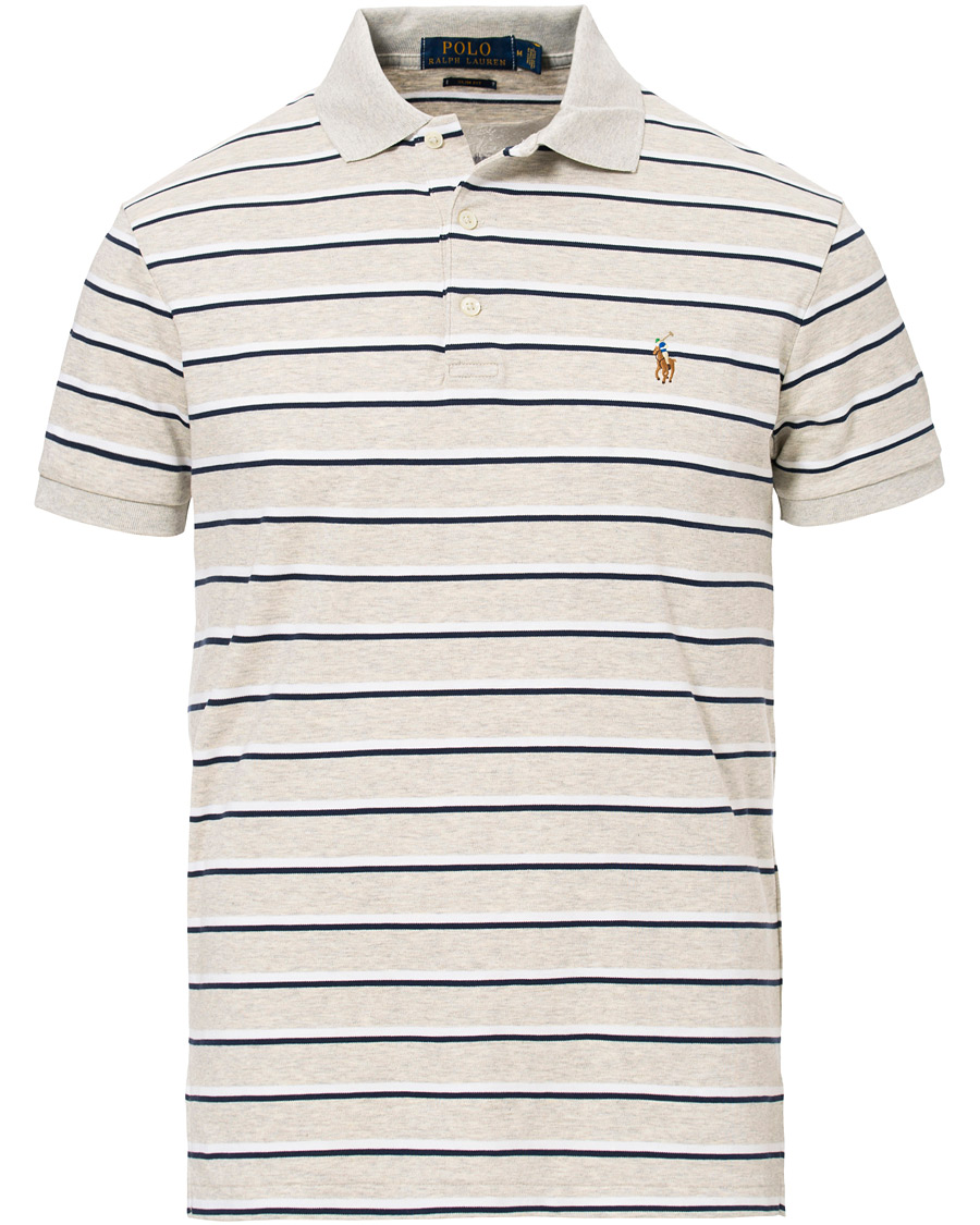 Herren | Poloshirts | Polo Ralph Lauren | Slim Fit Luxury Pima Cotton Stripe Polo Grey