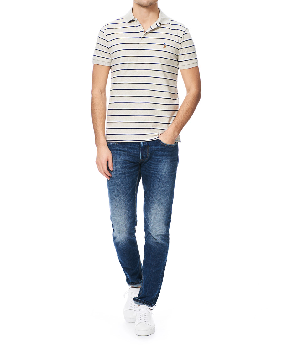 Herren | Poloshirts | Polo Ralph Lauren | Slim Fit Luxury Pima Cotton Stripe Polo Grey