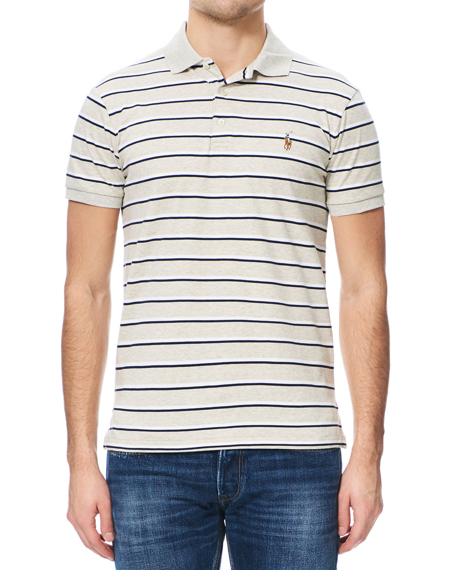 Herren | Poloshirts | Polo Ralph Lauren | Slim Fit Luxury Pima Cotton Stripe Polo Grey