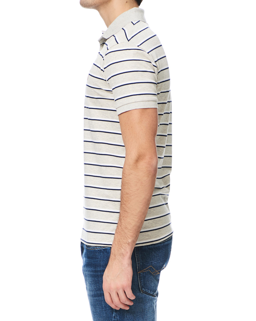 Herren | Poloshirts | Polo Ralph Lauren | Slim Fit Luxury Pima Cotton Stripe Polo Grey