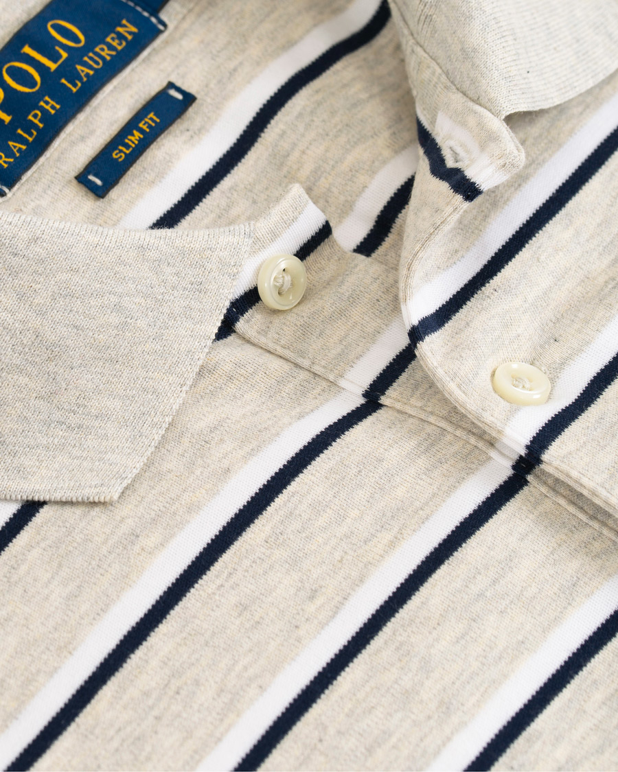 Herren | Poloshirts | Polo Ralph Lauren | Slim Fit Luxury Pima Cotton Stripe Polo Grey