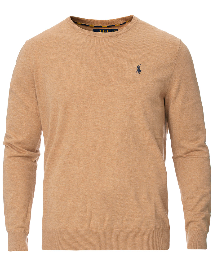 Herren | Pullover | Polo Ralph Lauren | Pima Cotton Crew Neck Pullover Camel Melange