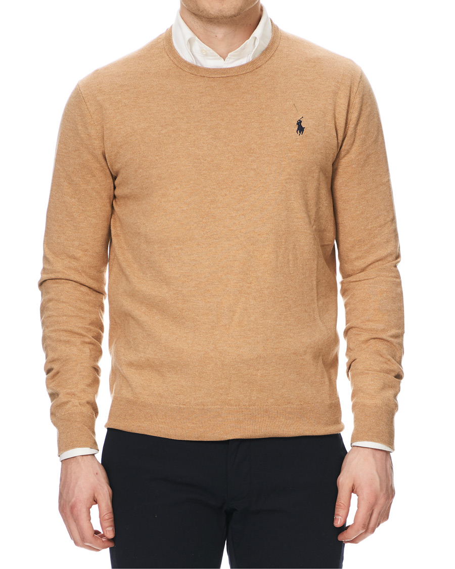 Herren | Pullover | Polo Ralph Lauren | Pima Cotton Crew Neck Pullover Camel Melange