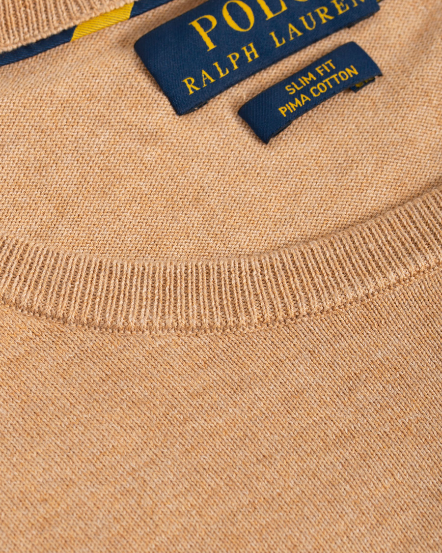 Herren | Pullover | Polo Ralph Lauren | Pima Cotton Crew Neck Pullover Camel Melange
