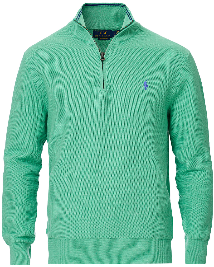 Herren | Pullover | Polo Ralph Lauren | Texture Half Zip Green Heather
