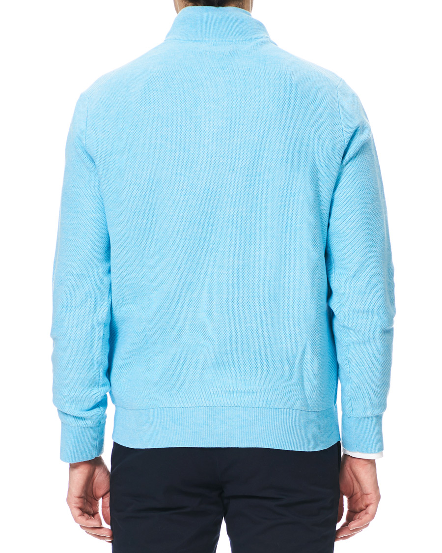 Herren | Pullover | Polo Ralph Lauren | Texture Half Zip Light Blue Heather