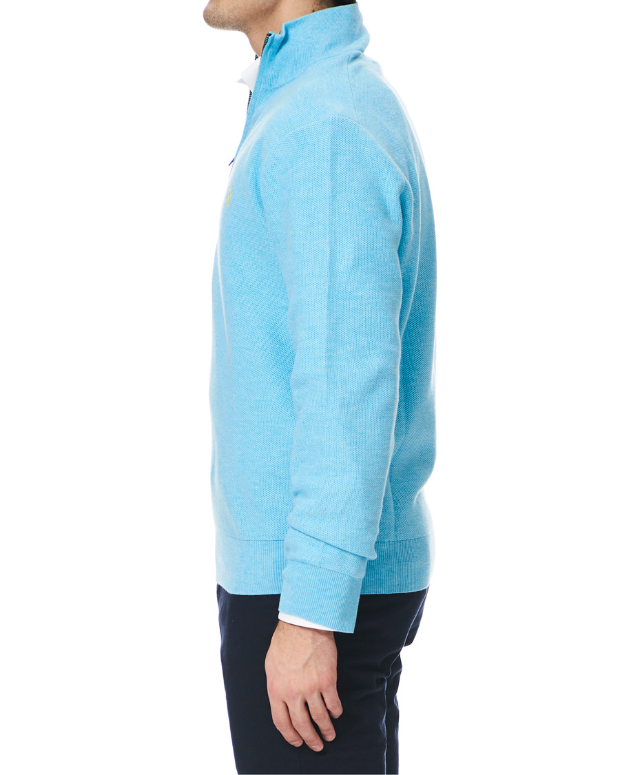 Herren | Pullover | Polo Ralph Lauren | Texture Half Zip Light Blue Heather