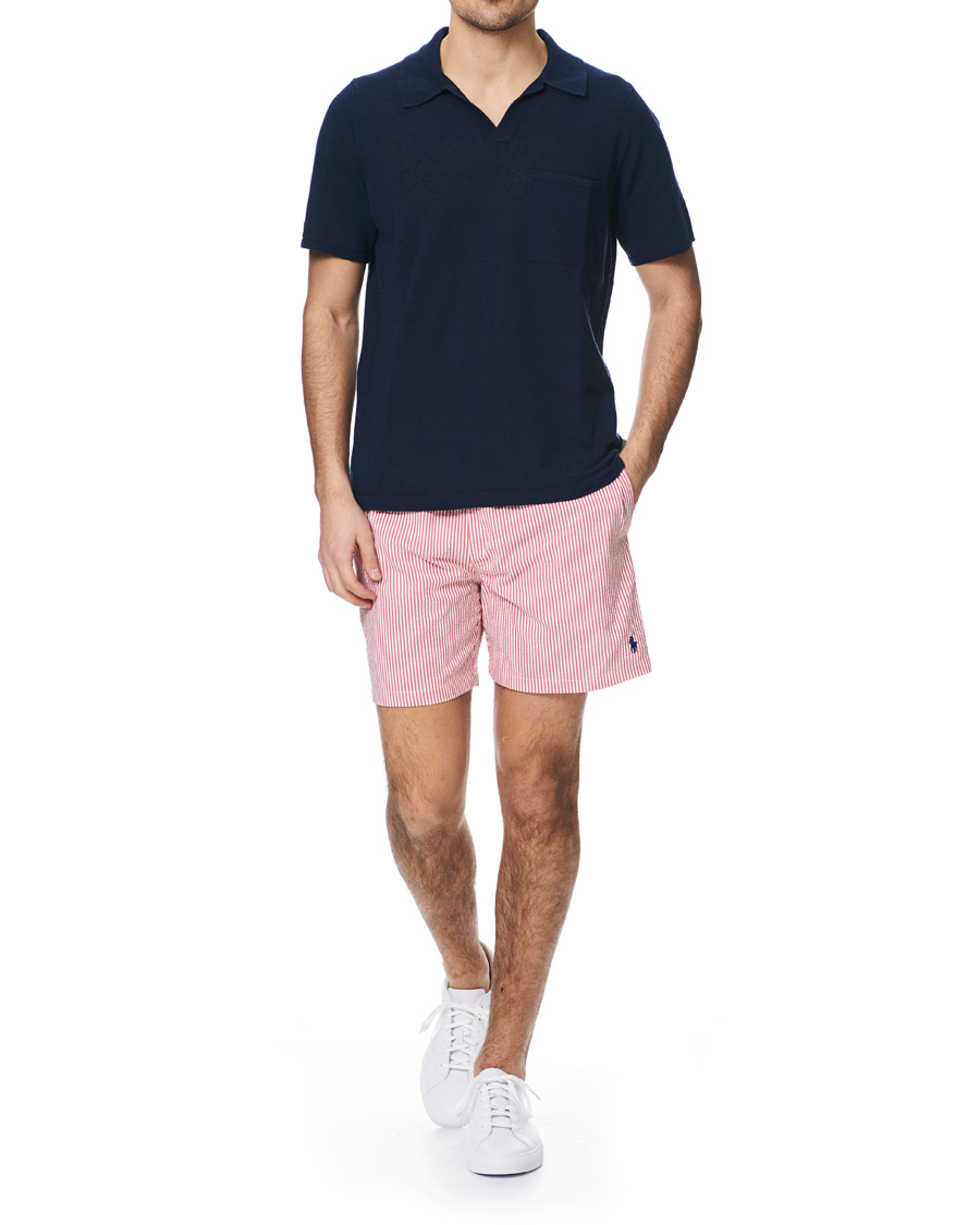 Herren | Badehosen | Polo Ralph Lauren | Seersucker Stripe Swimshorts Red/White