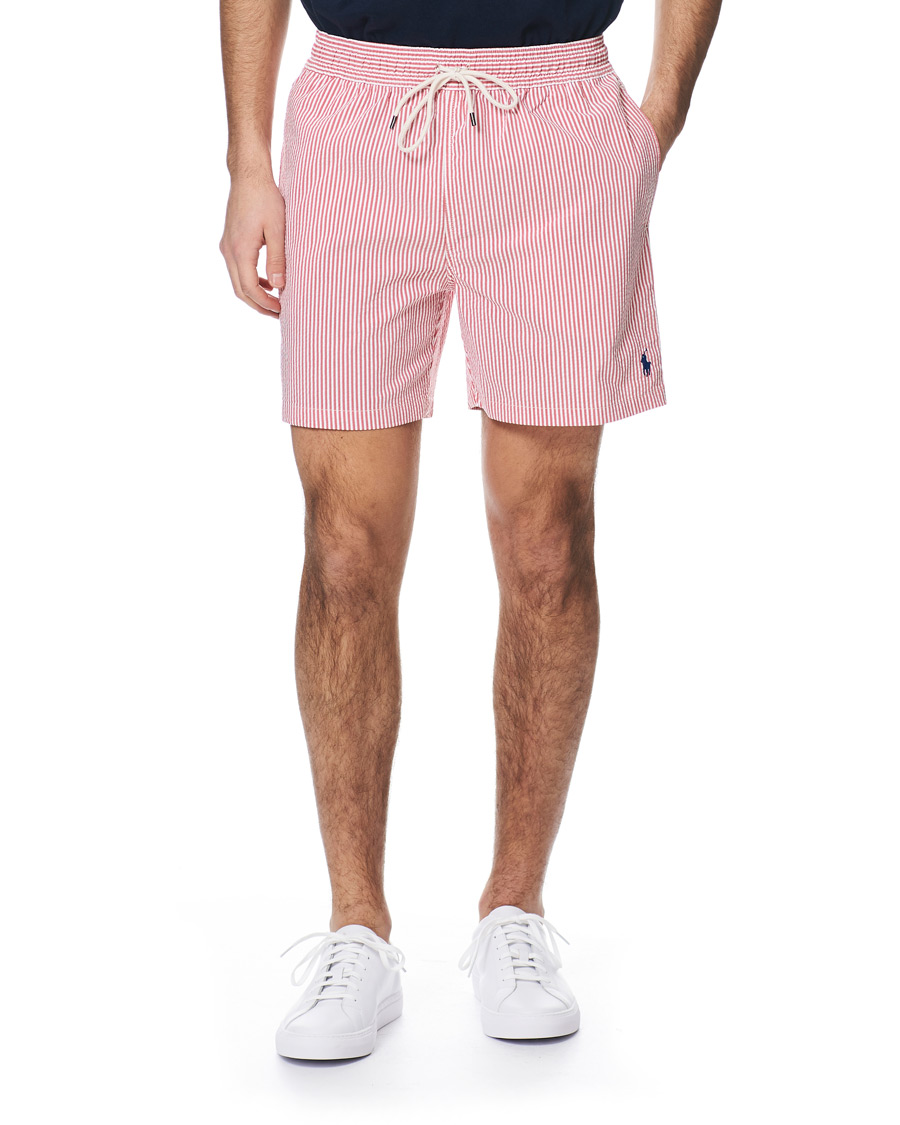 Herren | Badehosen | Polo Ralph Lauren | Seersucker Stripe Swimshorts Red/White