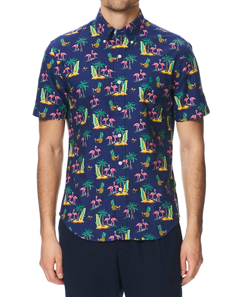 Herren | Hemden | Polo Ralph Lauren | Slim Fit Printed Short Sleeve Shirt Coconut Flamingo