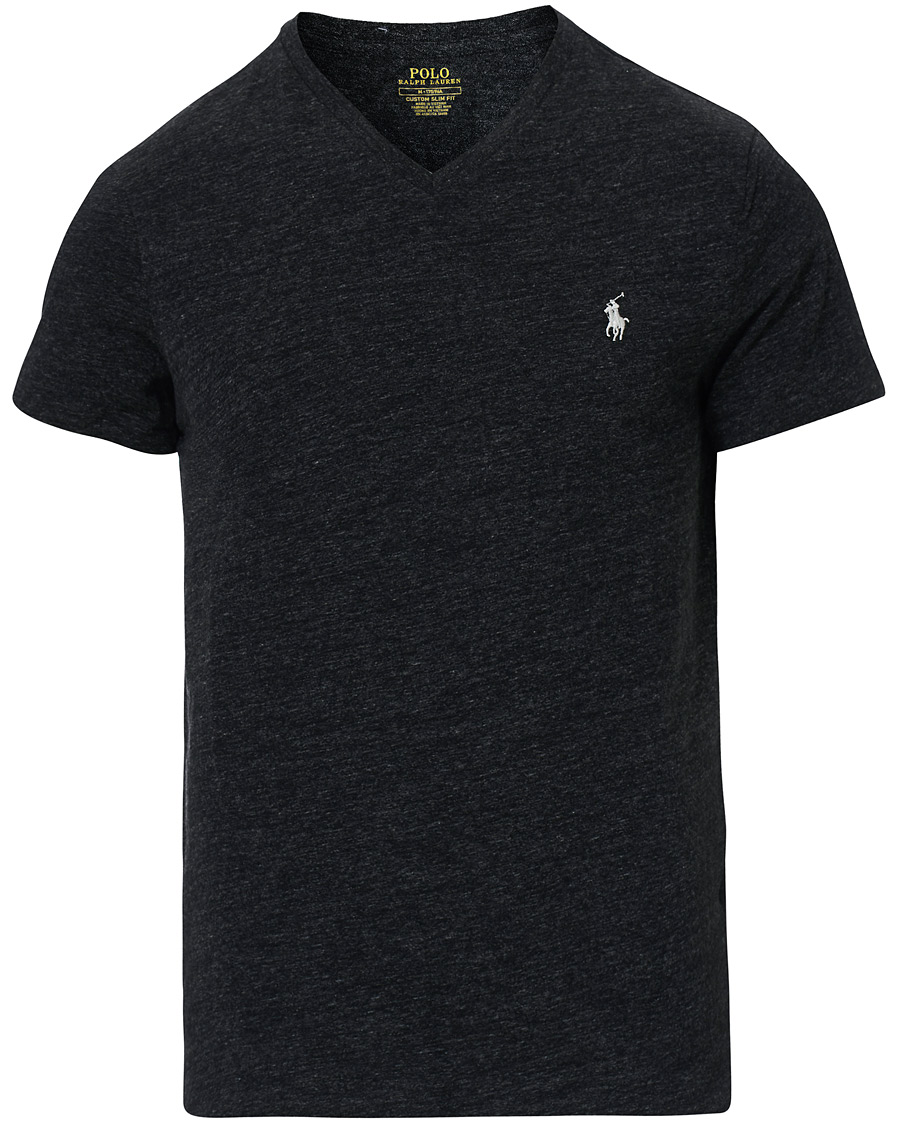 Herren | T-Shirts | Polo Ralph Lauren | V-Neck Tee Black Marl Heather