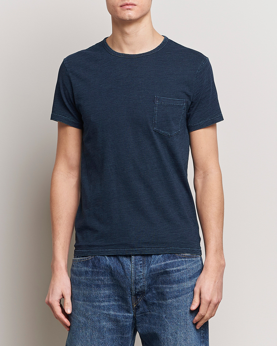 Herren | T-Shirts | RRL | Short Sleeve Pocket Tee Rinsed Indigo