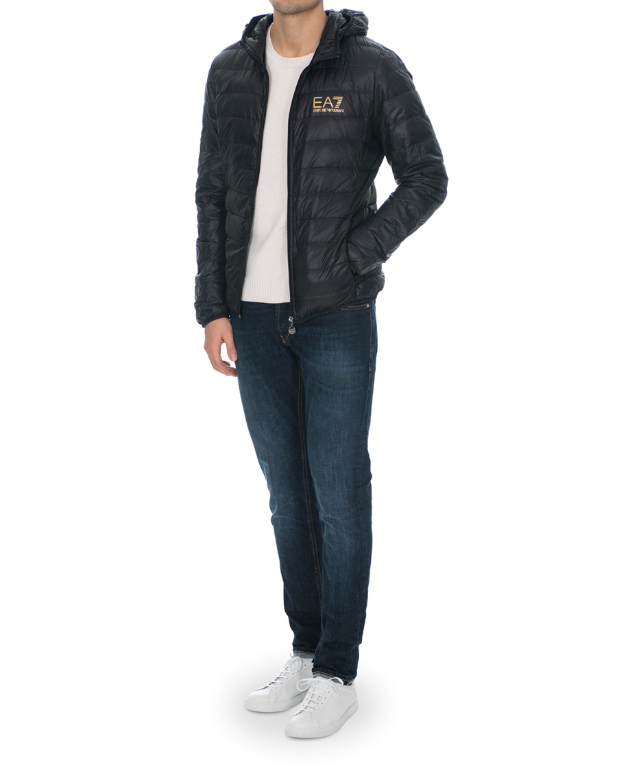 Herren | Jacken | EA7 | Train Core Light Down Hoodie Jacket Black/Gold
