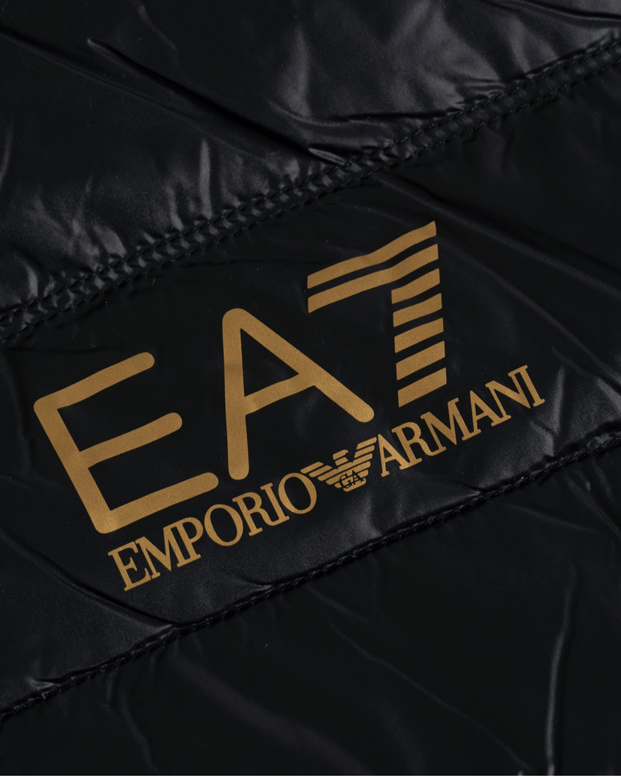 Herren | Jacken | EA7 | Train Core Light Down Hoodie Jacket Black/Gold