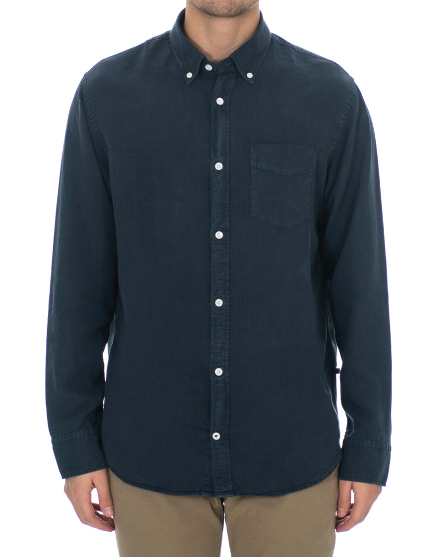 Herren | Hemden | NN07 | Levon Lyocell/Linen Button Down Shirt Navy Blue