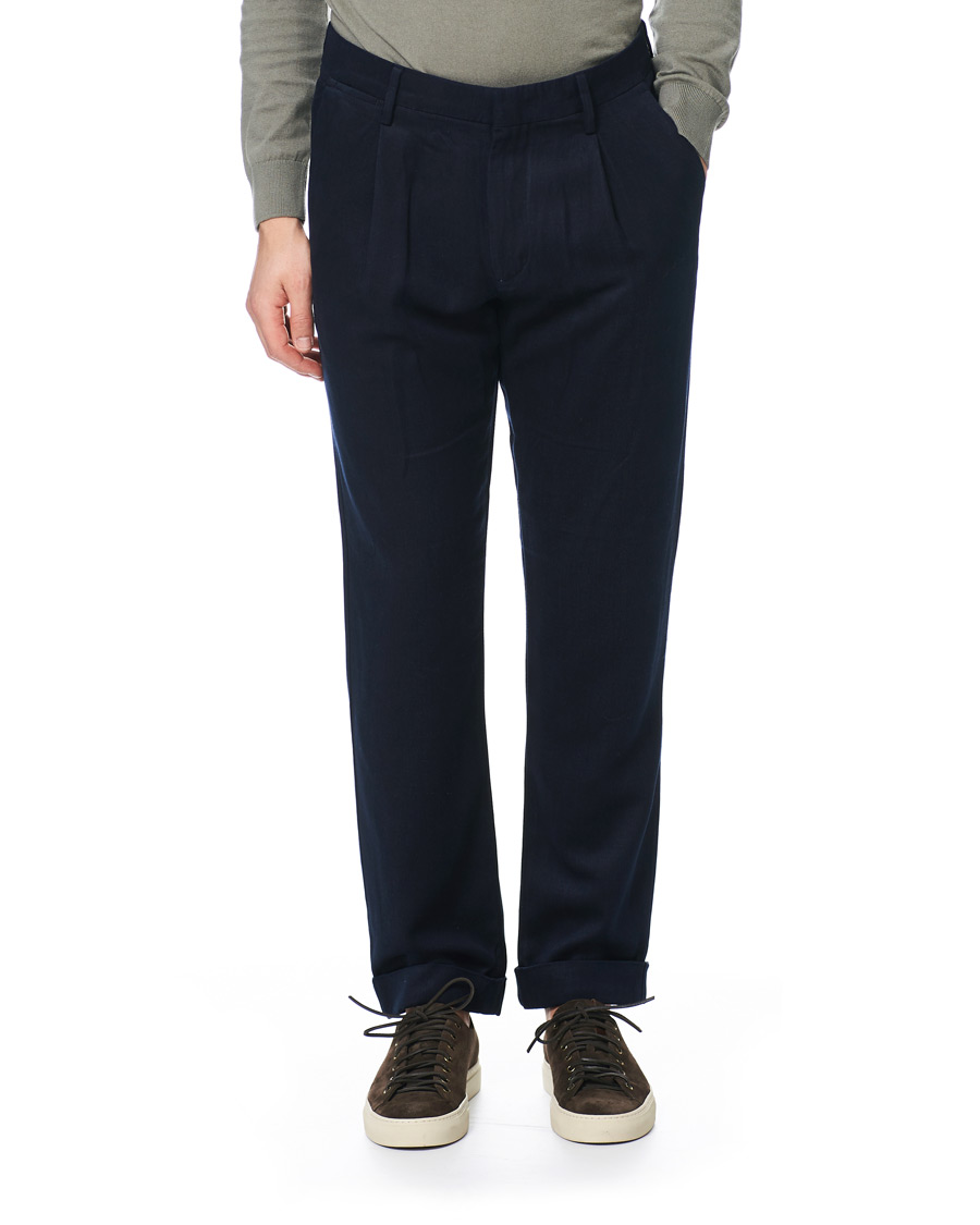 Herren | Hosen | NN07 | Codo Pleated Turn Up Trousers Navy
