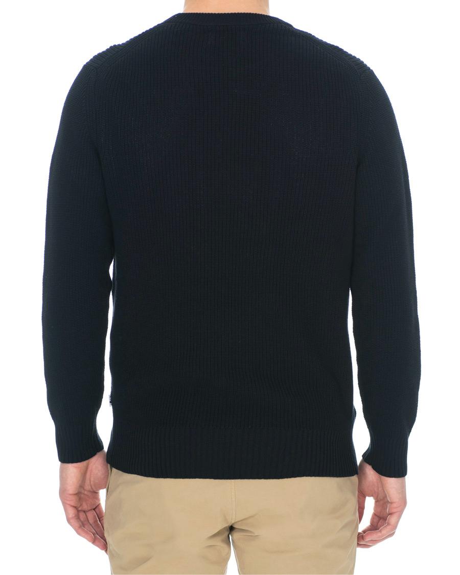 Herren | Pullover | NN07 | Knut Cotton Ribbed Crew Neck Navy
