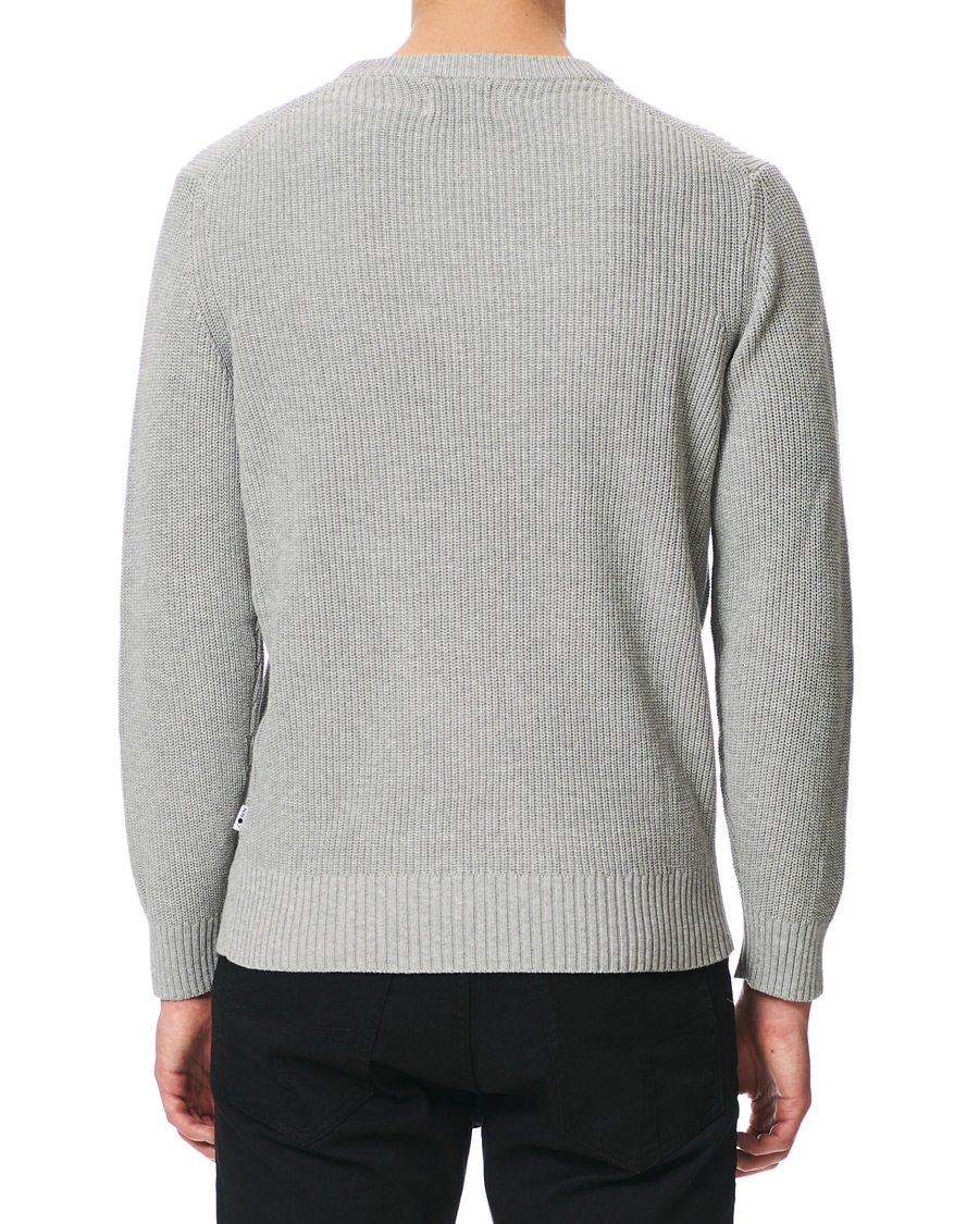 Herren | Pullover | NN07 | Knut Cotton Ribbed Crew Neck Medium Grey
