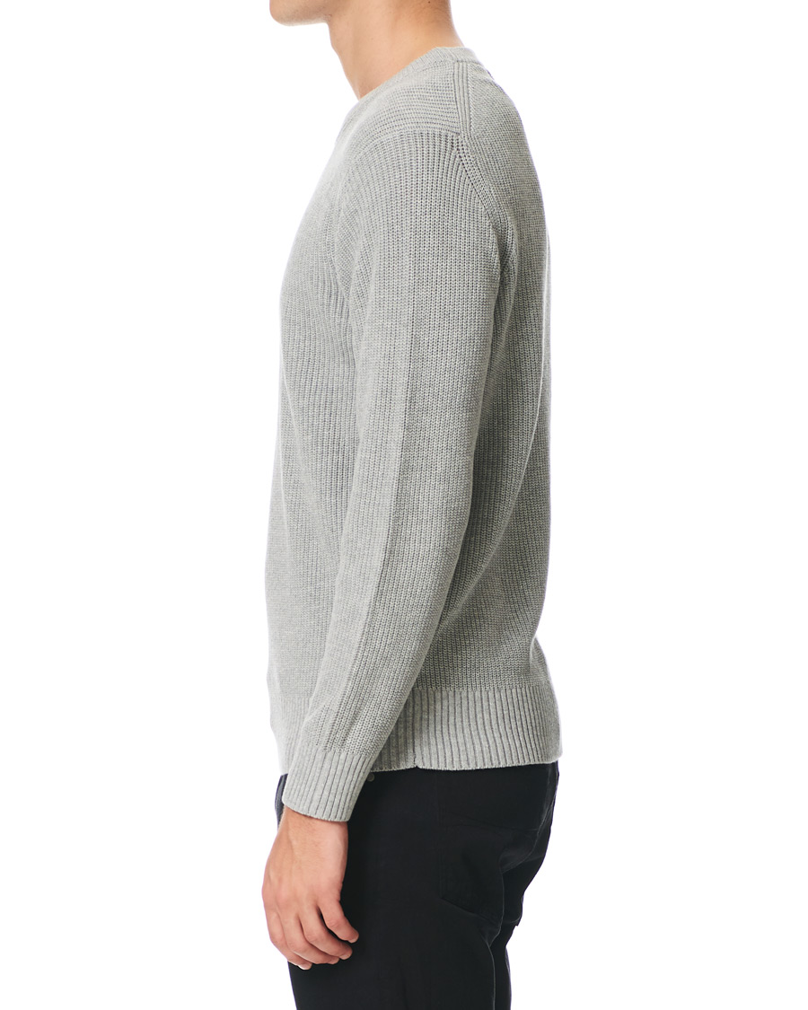 Herren | Pullover | NN07 | Knut Cotton Ribbed Crew Neck Medium Grey
